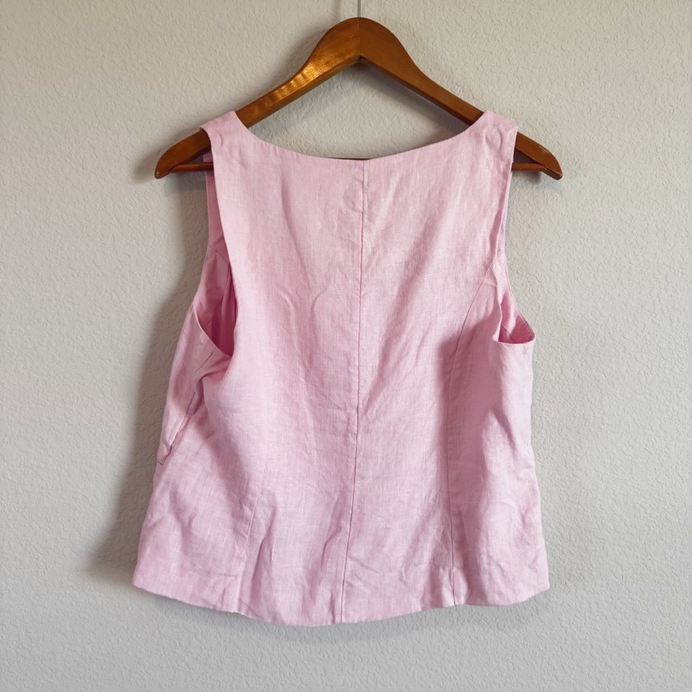 J. Crew Women's Light Pink Scoopneck Linen Blend Vest Size 12 - Picture 8 of 9